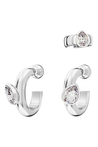 Pendientes y earcuff con cristales Swarovski - Blanco