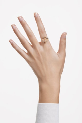 Anillo con cristales Swarovski Eternal Flower - Naranja y amarillo