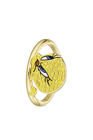 Anillo con cristales Swarovski Looney Tunes Titi - Chapado en oro amarillo