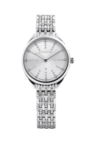 Reloj de cuarzo de metal y con cristales Swarovski - Plateado