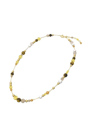 Collar con cristales Swarovski Somnia - Chapado en oro amarillo y ojo de tigre