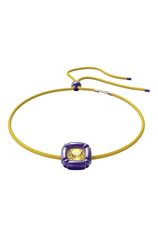 Collar con cristales Swarovski Dulcis - Amarillo y violeta