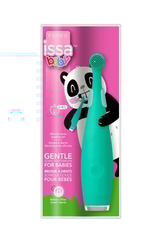 Cepillo de dientes ISSA baby Kiwi Green Panda - De 0 a 4 años - Silicona