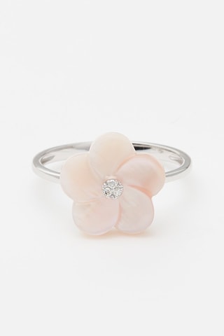 Ring Witgoud, Diamanten en Parelmoer