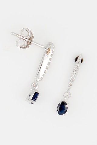 Oorbellen Nirriti Witgoud, Diamanten en Saffier