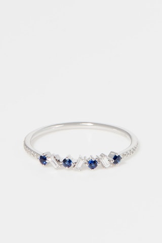 Ring Synécho Witgoud, Diamanten en Saffieren