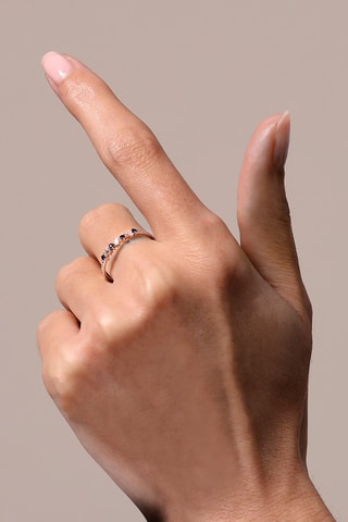 Ring Synécho Witgoud, Diamanten en Saffieren