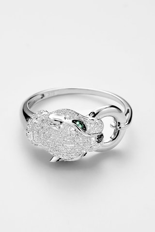 Ring  Witgoud, Diamanten en Smaragden