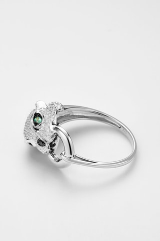 Ring  Witgoud, Diamanten en Smaragden