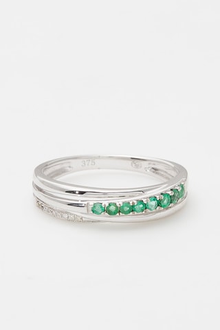 Ring Confluence Witgoud, Smaragd en Diamanten