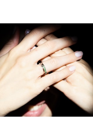 Ring Confluence Witgoud, Smaragd en Diamanten