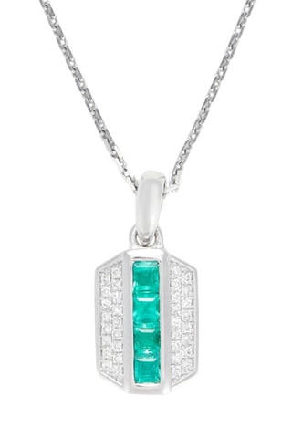 Ketting Keona Witgoud, Diamanten en Smaragden
