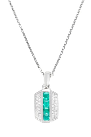 Ketting Keona Witgoud, Diamanten en Smaragden