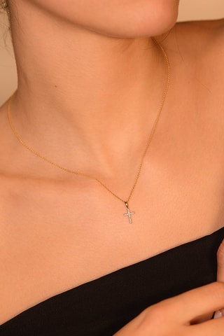 Hanger Croix de bonheur - Geelgoud en Diamanten