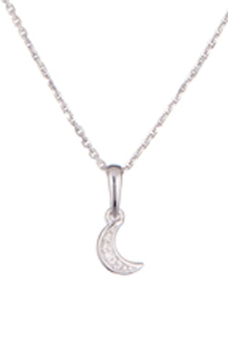 Hanger Diamond Moon  Witgoud en Diamanten