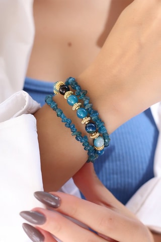 Bracelet Azurites et agates