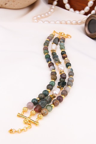 Bracelet Agates et perles de culture