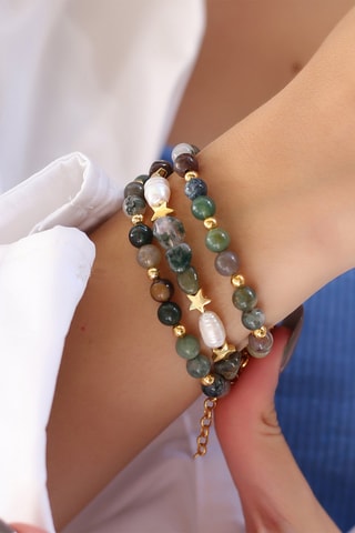 Bracelet Agates et perles de culture