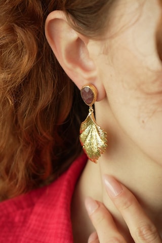 Boucles d'oreilles - Quartz fraise