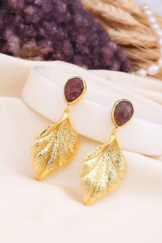 Boucles d'oreilles - Quartz fraise