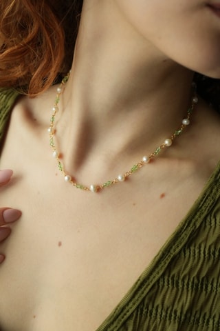 Collier - Perles de culture et cristaux véritables