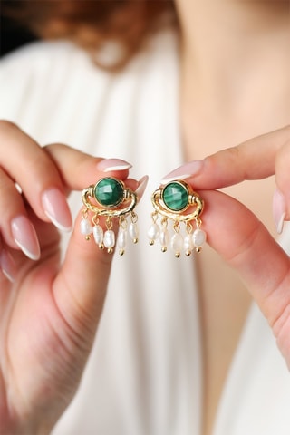 Boucles d’oreilles - Malachites