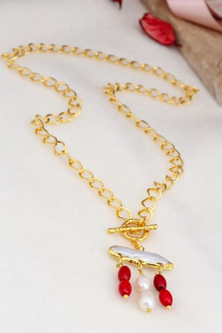 Collier - Perles de corail et perles de culture