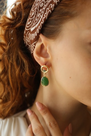 Boucles d'oreilles - Agates et zircons