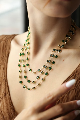 Collier 3 rangs - Vert