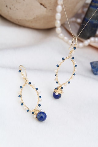 Boucles d'oreilles - Perles de culture et saphirs