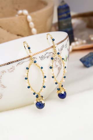 Boucles d'oreilles - Perles de culture et saphirs