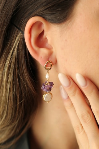 Boucles d’oreilles - Perles de culture et améthystes