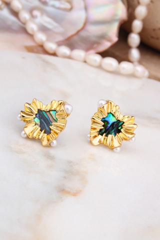 Boucles d’oreilles - Perles de culture et onyx