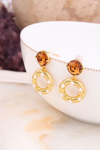 Boucles d'oreilles - Perles de culture et zircons