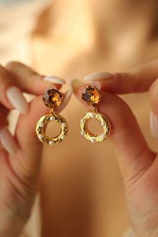 Boucles d'oreilles - Perles de culture et zircons