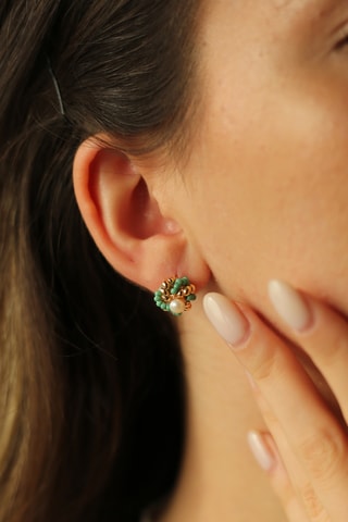 Boucles d'oreilles - Turquoises et perles de culture