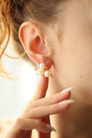 Boucles d’oreilles - Zircons et perles de culture