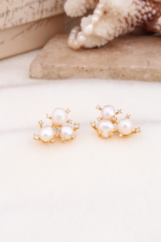 Boucles d’oreilles - Zircons et perles de culture