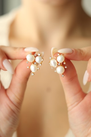 Boucles d’oreilles - Zircons et perles de culture