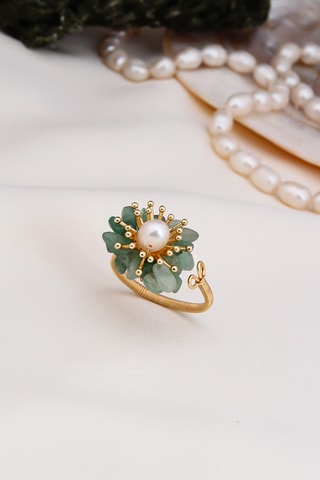 Bague - Perle de culture et zircons