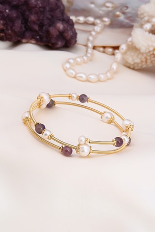 Bracelet - Améthystes et perles de culture
