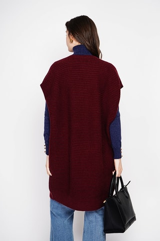 Trui-jurk oversized - Bordeauxrood