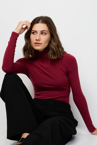 Zijden Bodysuit - Bordeauxrood