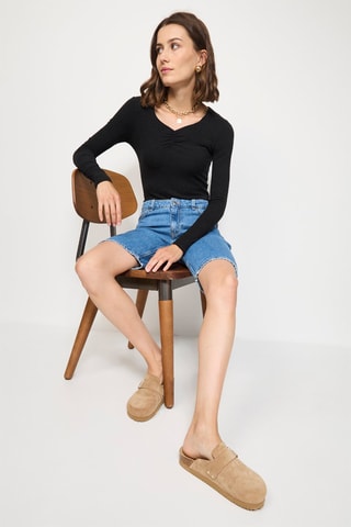 Zijden Bodysuit - Zwart