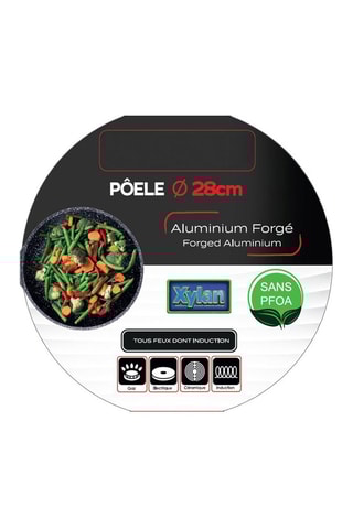 Poêle en aluminium forgé revêtement marbre Silver - 28 cm