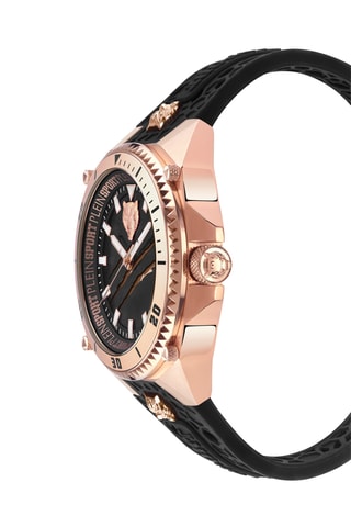 Montre à quartz dorée à l'or rose - Noir et doré rose