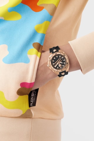 Montre à quartz dorée à l'or rose - Noir et doré rose