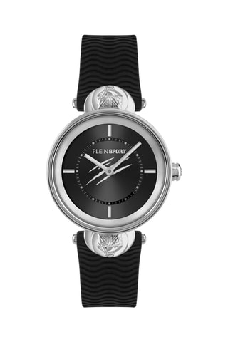 Montre à quartz en silicone - Noir et argenté