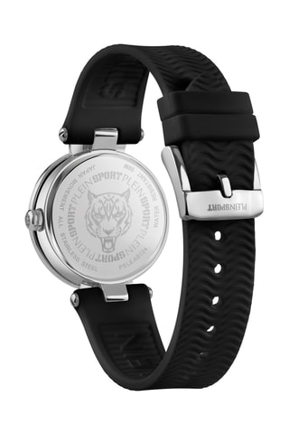 Montre à quartz en silicone - Noir et argenté