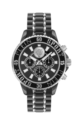 Montre à quartz en acier inoxydable - Chronographe - Noir